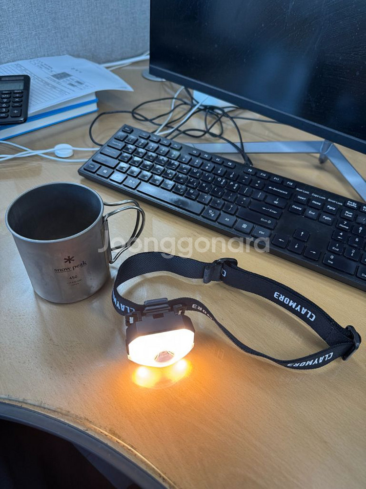 크레모아 헤드랜턴 헤디2 블랙 + 스노우피크 티탄 450 컵--0