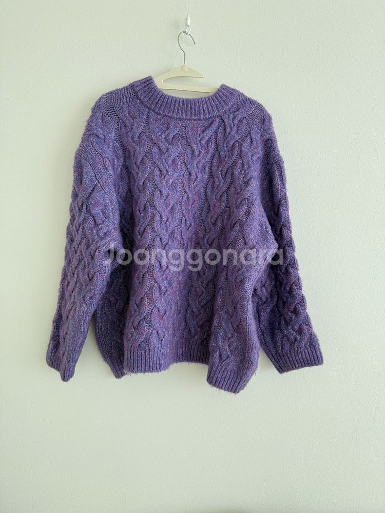 자라 케이블 니트 퍼플 보라색니트--1