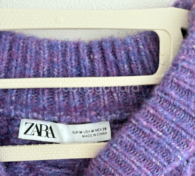 자라 케이블 니트 퍼플 보라색니트--3