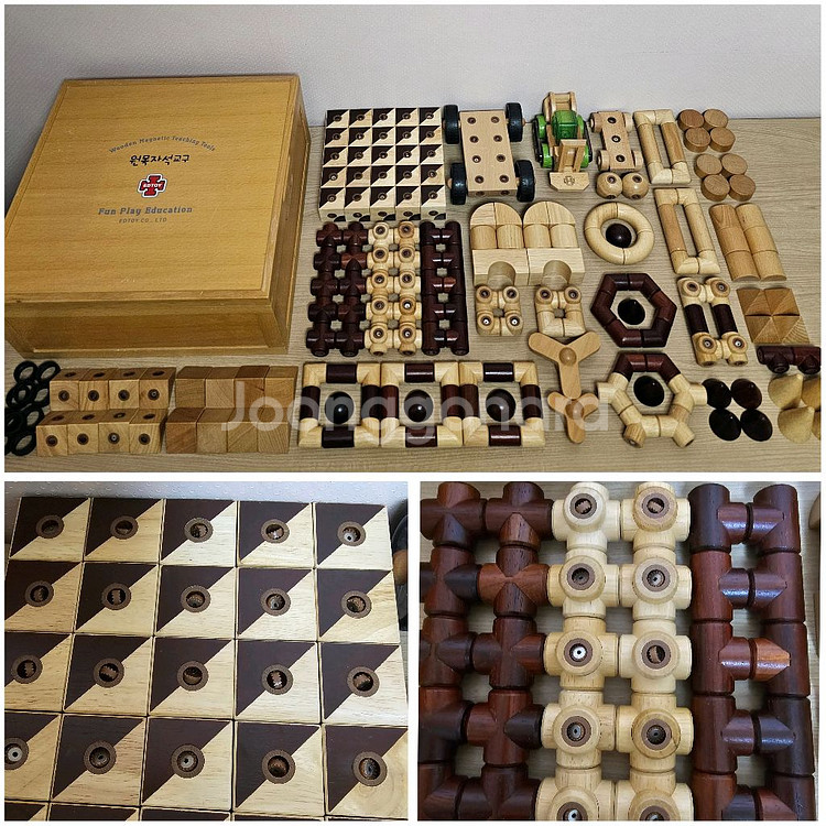 (자동차3대) 에드토이 205피스 원목자석블럭 에듀토이 edtoy--0