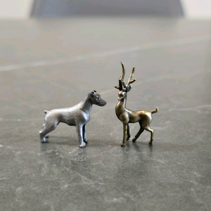 주석 강아지 황동 사슴 미니 장식품