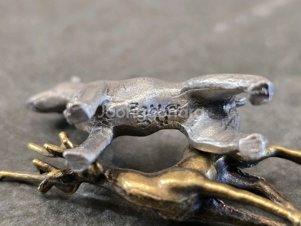 주석 강아지 황동 사슴 미니 장식품--5