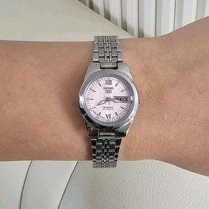 세이코 5 Seiko 여성용 은장 오토매틱 시계 팔찌