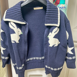 멜로우스위치 토끼 패턴 니트 가디건