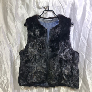 밍크 조끼 블랙 77사이즈