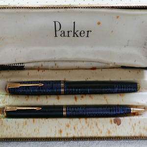 파카 바큐메틱 만년필 셋트 더블주얼리 청색 - EF