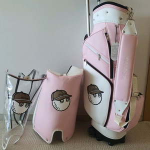 국내당일발송 말본골프백 캐디백 트롤리 바퀴형 핑크