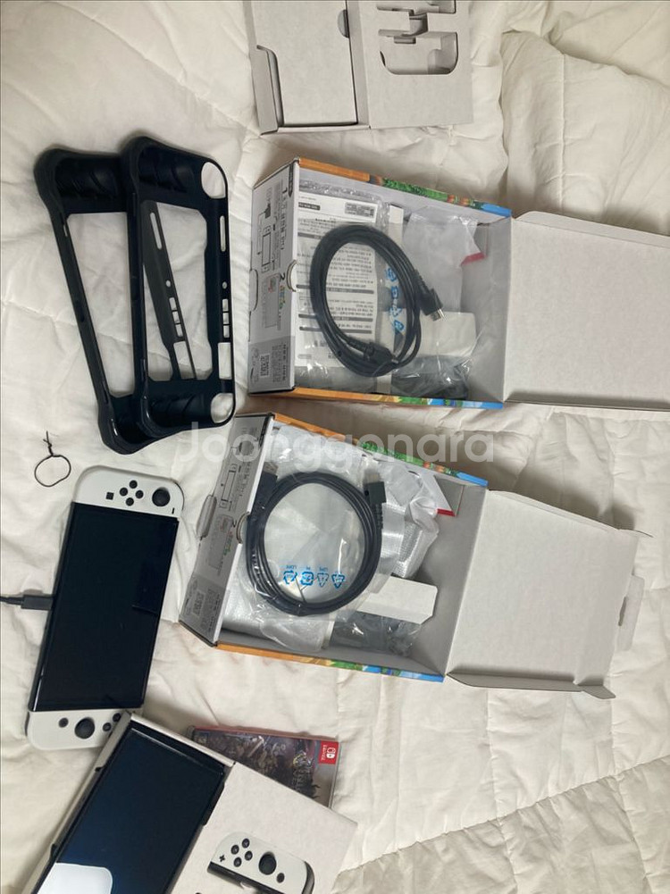 닌텐도 스위치 OLED 동물의숲 에디션(게임 미포) 2개 세트--0