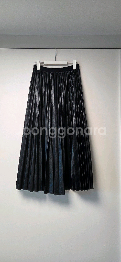 오르 가죽플리츠치마 S사이즈--0