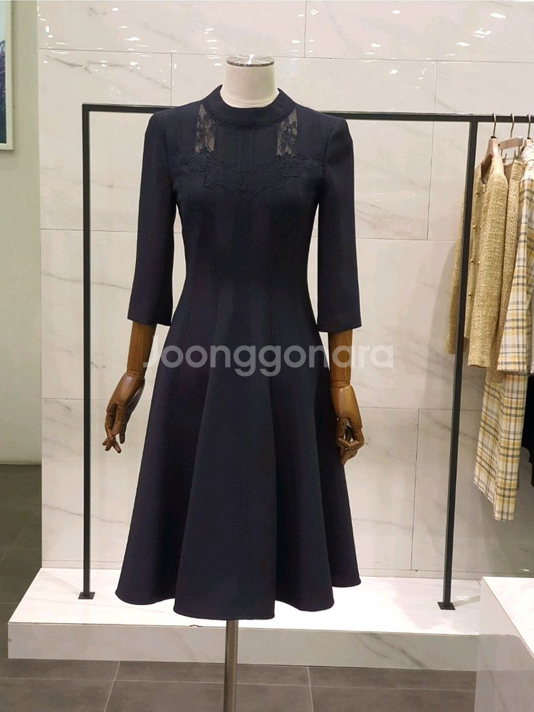 모조에스피 네이비 레이스원피스--0