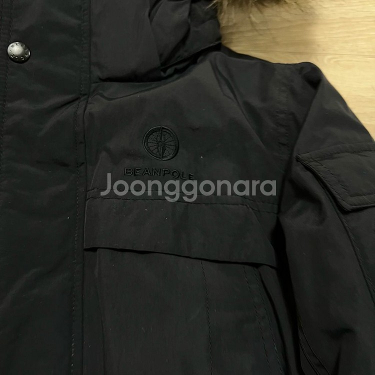 빈폴 아웃도어 덕다운 와펜 퍼후드 롱패딩 점퍼 [블랙] S/90--4