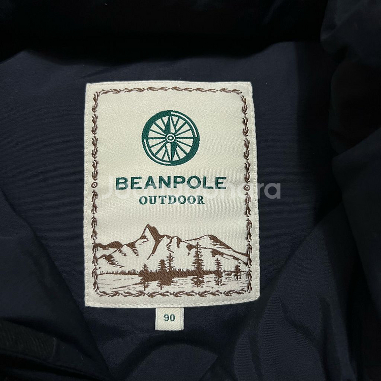 빈폴 아웃도어 덕다운 와펜 퍼후드 롱패딩 점퍼 [블랙] S/90--5