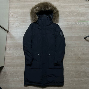 빈폴 아웃도어 덕다운 와펜 퍼후드 롱패딩 점퍼 [블랙] S/90