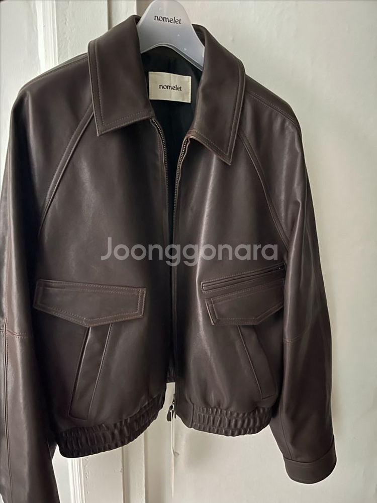(새상품) 노멜렛 에블린 다크브라운 양가죽 자켓--3