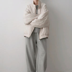 파사드패턴 패디드 트랙자켓 (M사이즈) 크림색 (새상품)