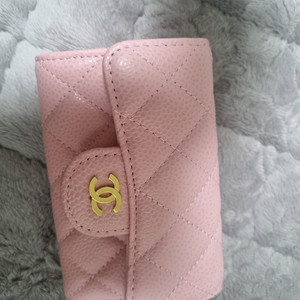 샤넬 똑딱이 지갑 연핑크