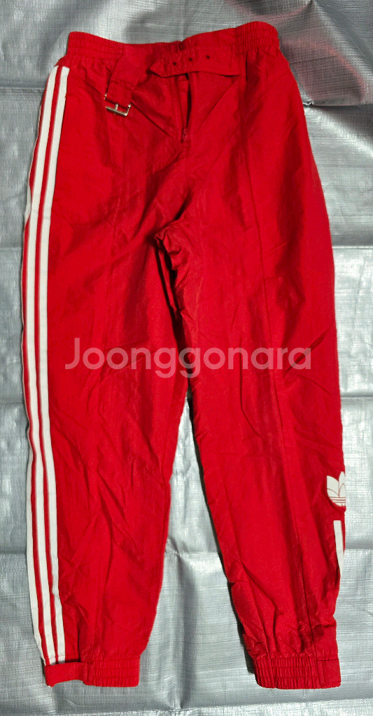 아디다스 빨간색 3선 트랙 팬츠여성 L--0