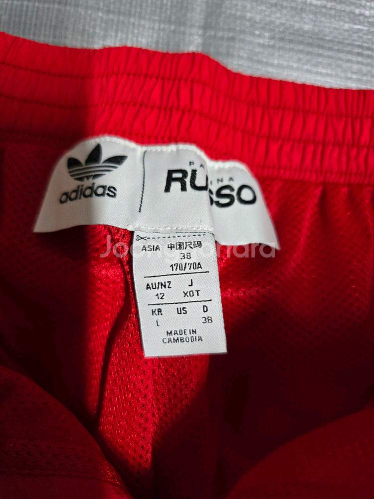 아디다스 빨간색 3선 트랙 팬츠여성 L--1