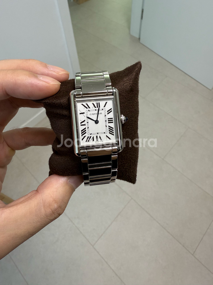 까르띠에 탱크머스트 스틸 라지--1