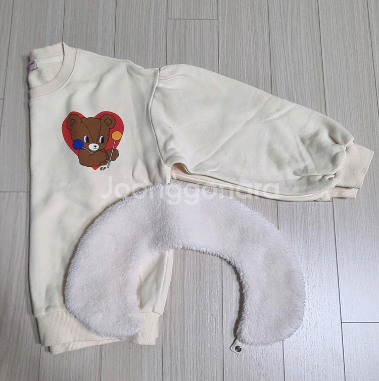 베베드피노 바바베어 퍼카라 퍼프 슬리브 맨투맨 130사이즈--1