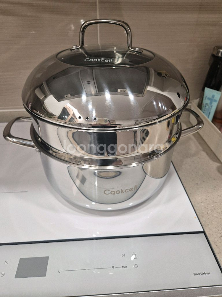 쿡셀 9L 통3중 스텐곰솥 찜기세트 미사용새상품 택포--0