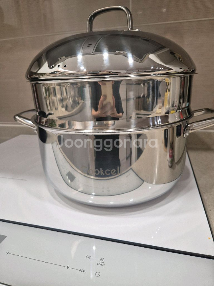 쿡셀 9L 통3중 스텐곰솥 찜기세트 미사용새상품 택포--1