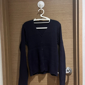 브이넥 골지 가디건