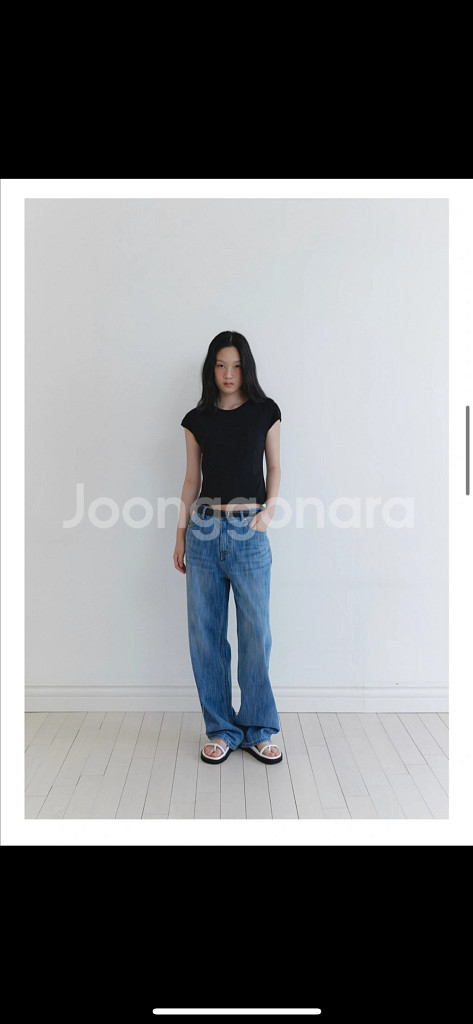 유라고 세미 와이드 데님 S사이즈--0