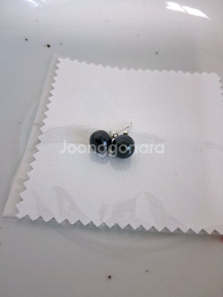 담수진주 블랙 반지.귀걸이 세트 새상품--8