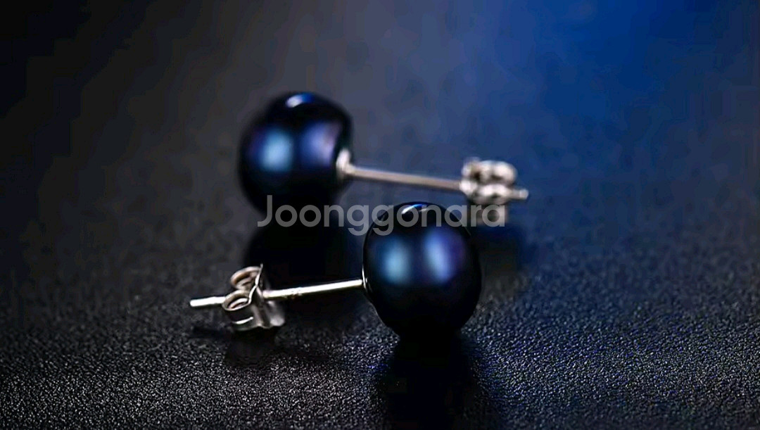 담수진주 블랙 반지.귀걸이 세트 새상품--5