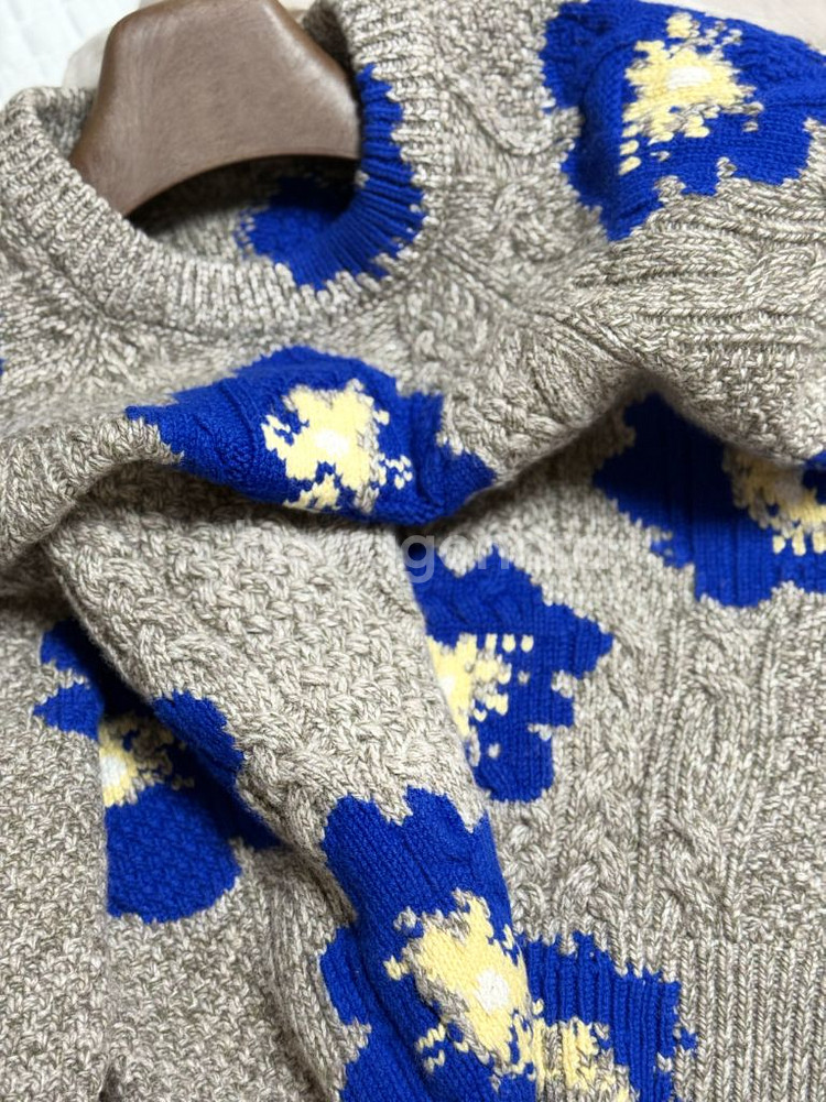 플로럴 패턴 캐시미어100 니트 스웨터--2