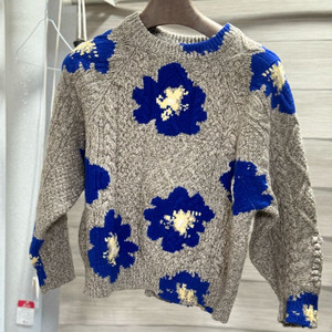 플로럴 패턴 캐시미어100 니트 스웨터