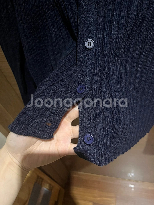 브이넥 골지 가디건--2