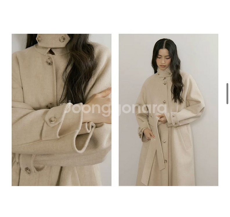 링서울 핸드메이드 울 트렌치 코트 옐로우베이지s--3