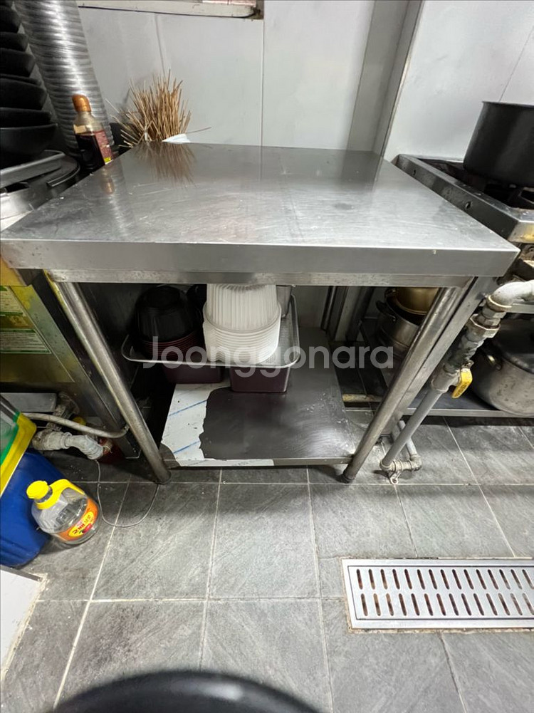 업소용 스텐 작업대 70x70 2단--0