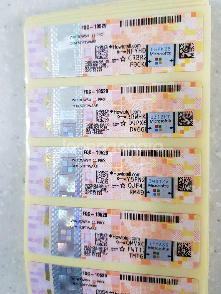 MS 윈도우 11 프로 정품 스티커 라벨--0