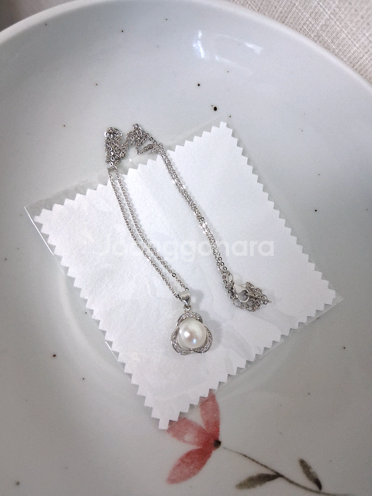 담수진주 화이트 목걸이 새상품--1