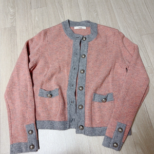 보웬 핑크 그레이 니트 가디건