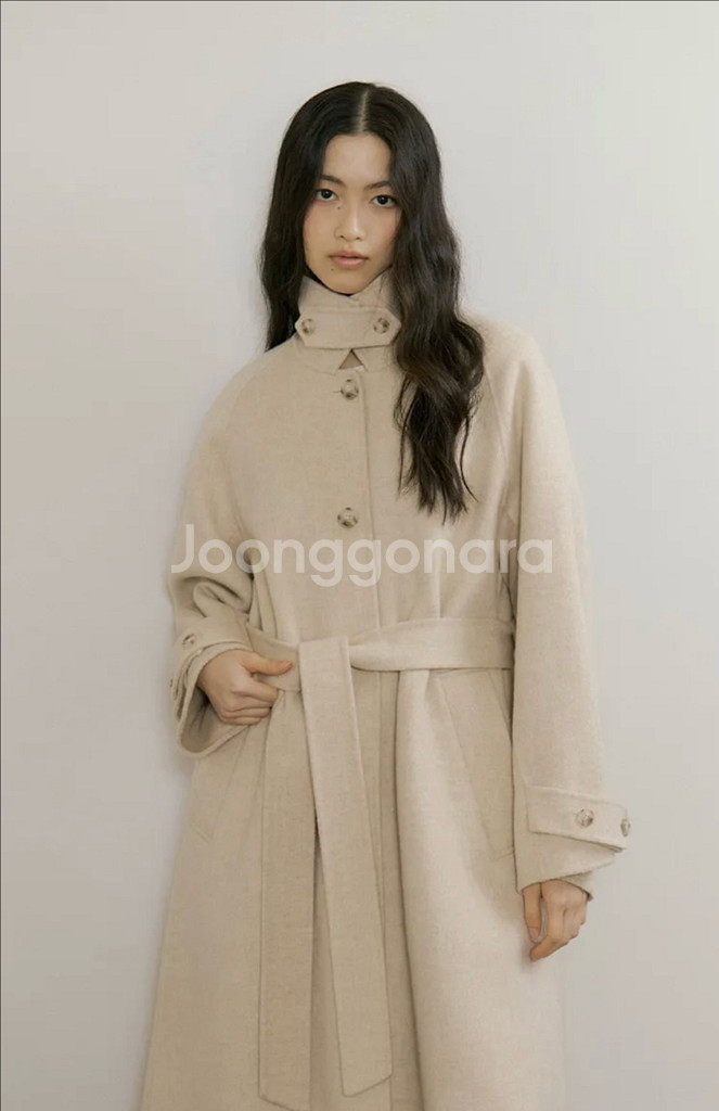 링서울 핸드메이드 울 트렌치 코트 옐로우베이지s--6