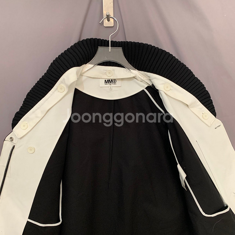 42 MM6 메종 마르지엘라 니트 리브 카라 블랙 코트--4