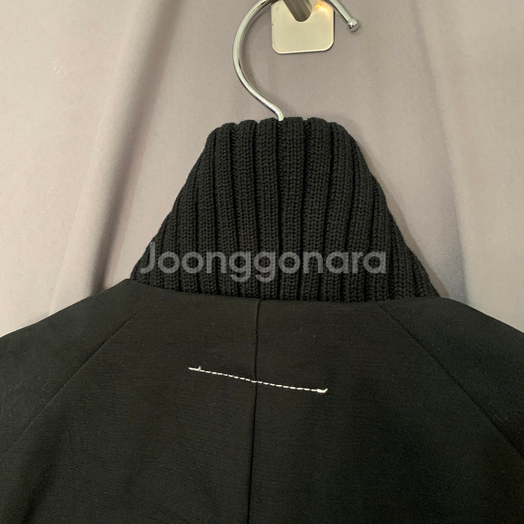 42 MM6 메종 마르지엘라 니트 리브 카라 블랙 코트--3