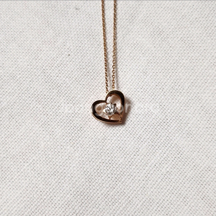 골든듀 마이엔젤 18k 로즈골드 다이아몬드 하트 목걸이--0