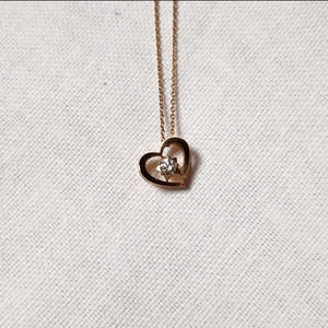 골든듀 마이엔젤 18k 로즈골드 다이아몬드 하트 목걸이