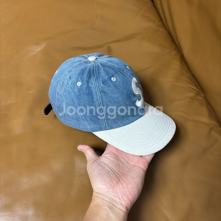 Supreme 슈프림 워시드 투톤 데님 S로고 6패널 볼캡 모자--2