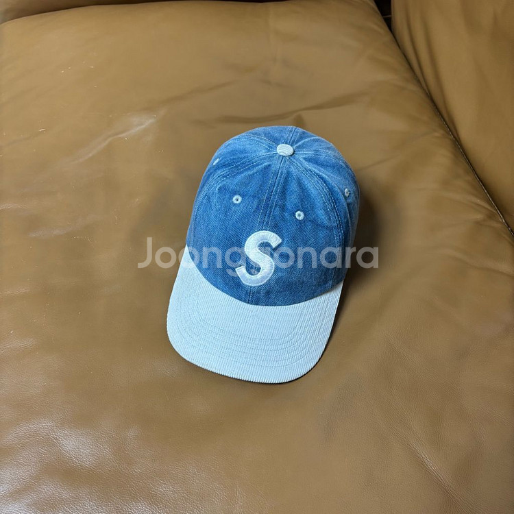 Supreme 슈프림 워시드 투톤 데님 S로고 6패널 볼캡 모자--0