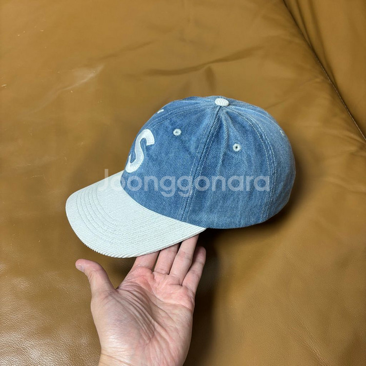 Supreme 슈프림 워시드 투톤 데님 S로고 6패널 볼캡 모자--3