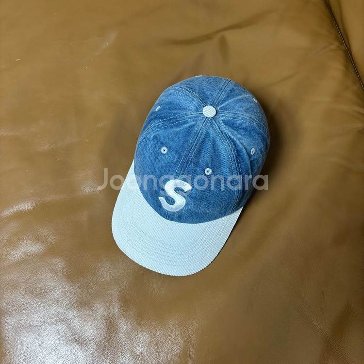 Supreme 슈프림 워시드 투톤 데님 S로고 6패널 볼캡 모자--4