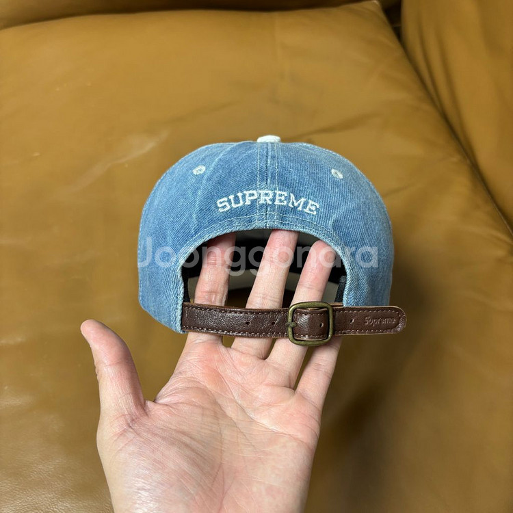 Supreme 슈프림 워시드 투톤 데님 S로고 6패널 볼캡 모자--6