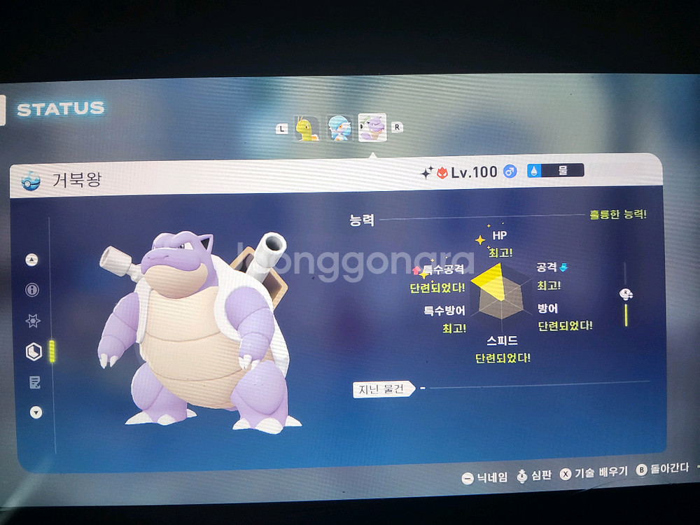 포켓몬스터 ZA레전즈 이로치 우두머리 우두로치 거북왕--0