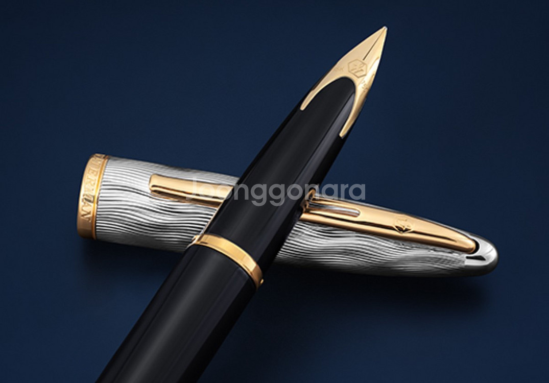 [리플렉션 오브 파리] 까렌 디럭스 메탈& 블랙 GT 18K F촉 만년필--3